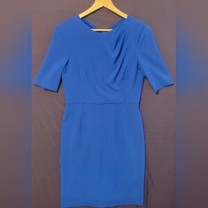 Ivy & Blu Maggie Boutique Blue Pleated Sheath Dress . Size 6